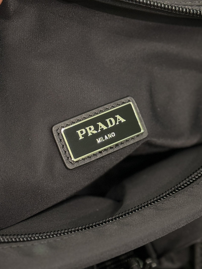 プラダ アウトレット PRADA Re-Nylon xレザー ショルダーバッグ 2VH174_2DW3_F0002_V_OOO ブラック H品 プラダ ウエストバッグ メンズ - 画像 (2)