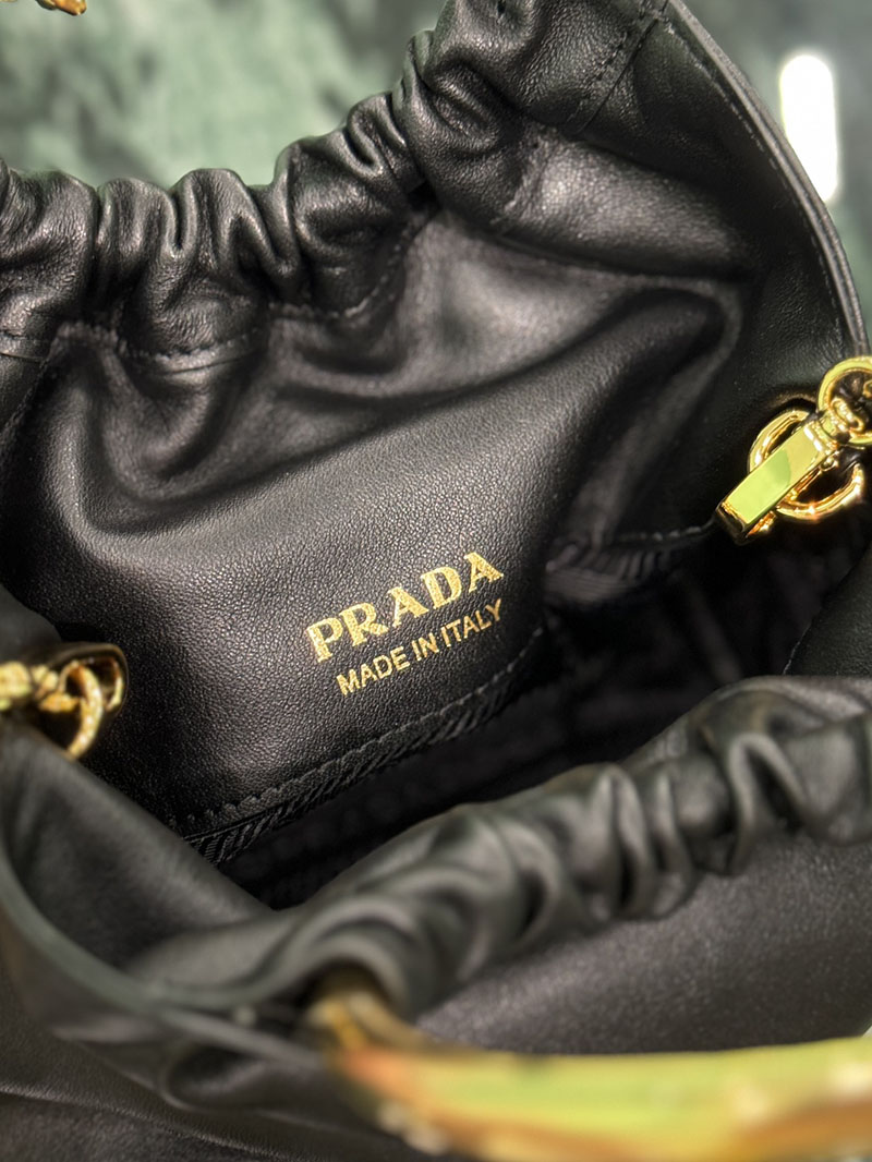 プラダ アウトレット PRADA Nappa leather mini bag バッグ・カバン 1BC227_2DX8_F0002_V_OOO ブラック H品 プラダ ハンドバッグ レディース - 画像 (2)