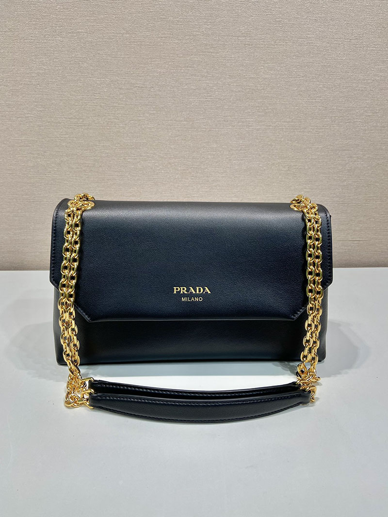 プラダ アウトレット PRADA Medium leather shoulder bag バッグ・カバン 1BD371_2CYS_F0002_V_OOO ブラック H品 プラダ ハンドバッグ アウトレット - 画像 (9)