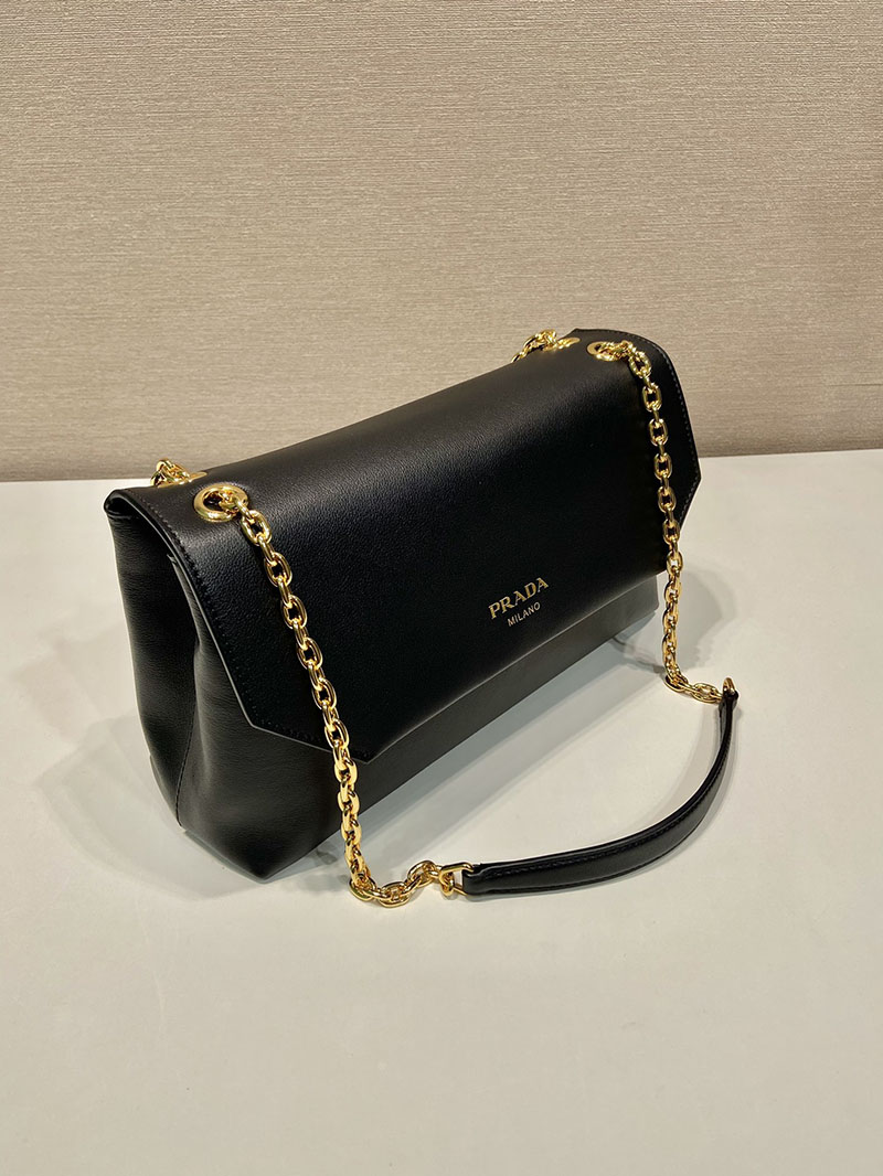 プラダ アウトレット PRADA Medium leather shoulder bag バッグ・カバン 1BD371_2CYS_F0002_V_OOO ブラック H品 プラダ ハンドバッグ アウトレット - 画像 (8)