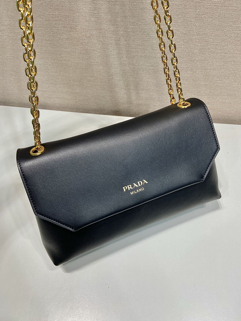 プラダ アウトレット PRADA Medium leather shoulder bag バッグ・カバン 1BD371_2CYS_F0002_V_OOO ブラック H品 プラダ ハンドバッグ アウトレット - 画像 (7)