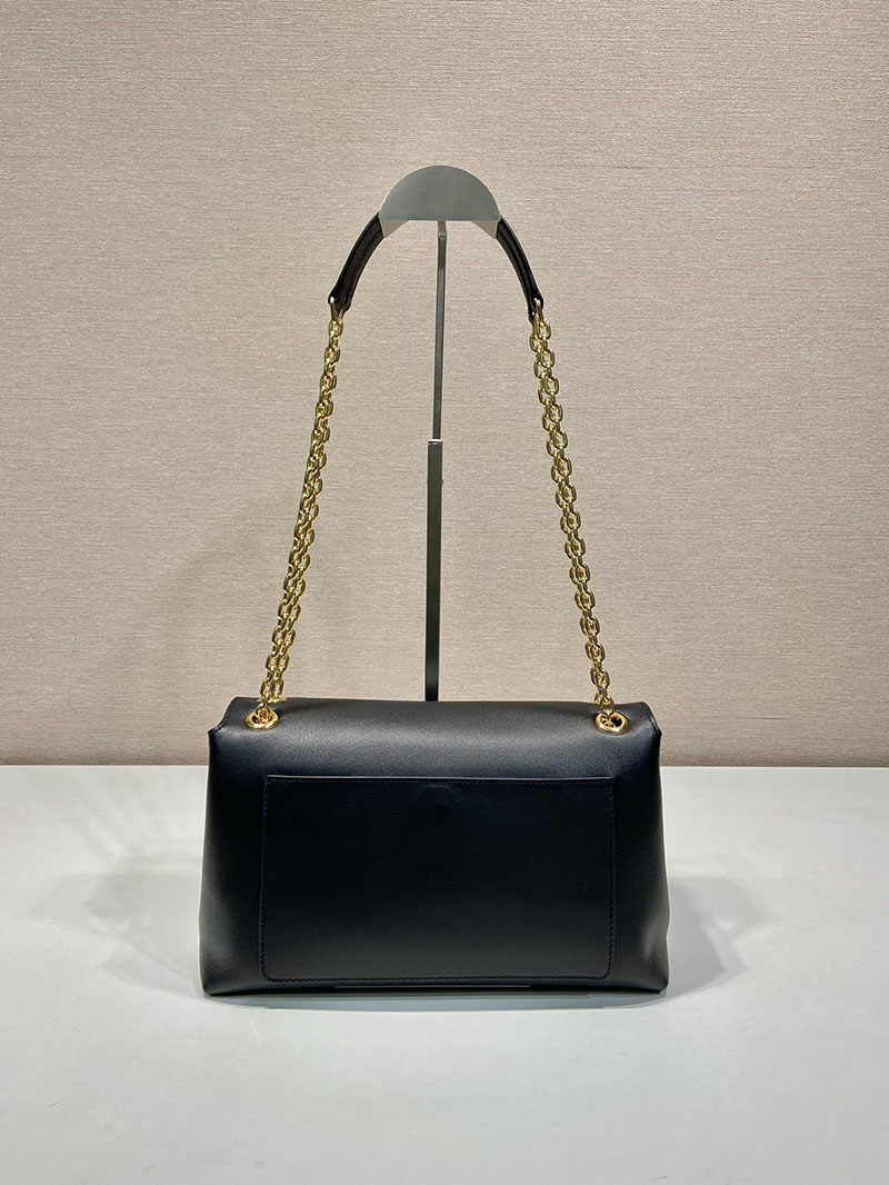プラダ アウトレット PRADA Medium leather shoulder bag バッグ・カバン 1BD371_2CYS_F0002_V_OOO ブラック H品 プラダ ハンドバッグ アウトレット - 画像 (6)