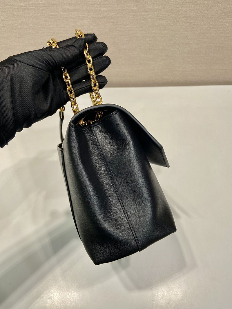プラダ アウトレット PRADA Medium leather shoulder bag バッグ・カバン 1BD371_2CYS_F0002_V_OOO ブラック H品 プラダ ハンドバッグ アウトレット - 画像 (5)