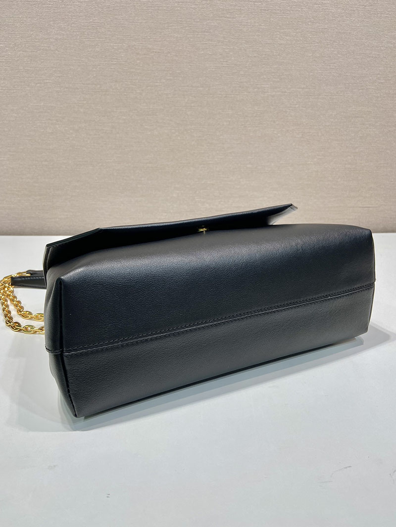 プラダ アウトレット PRADA Medium leather shoulder bag バッグ・カバン 1BD371_2CYS_F0002_V_OOO ブラック H品 プラダ ハンドバッグ アウトレット - 画像 (4)