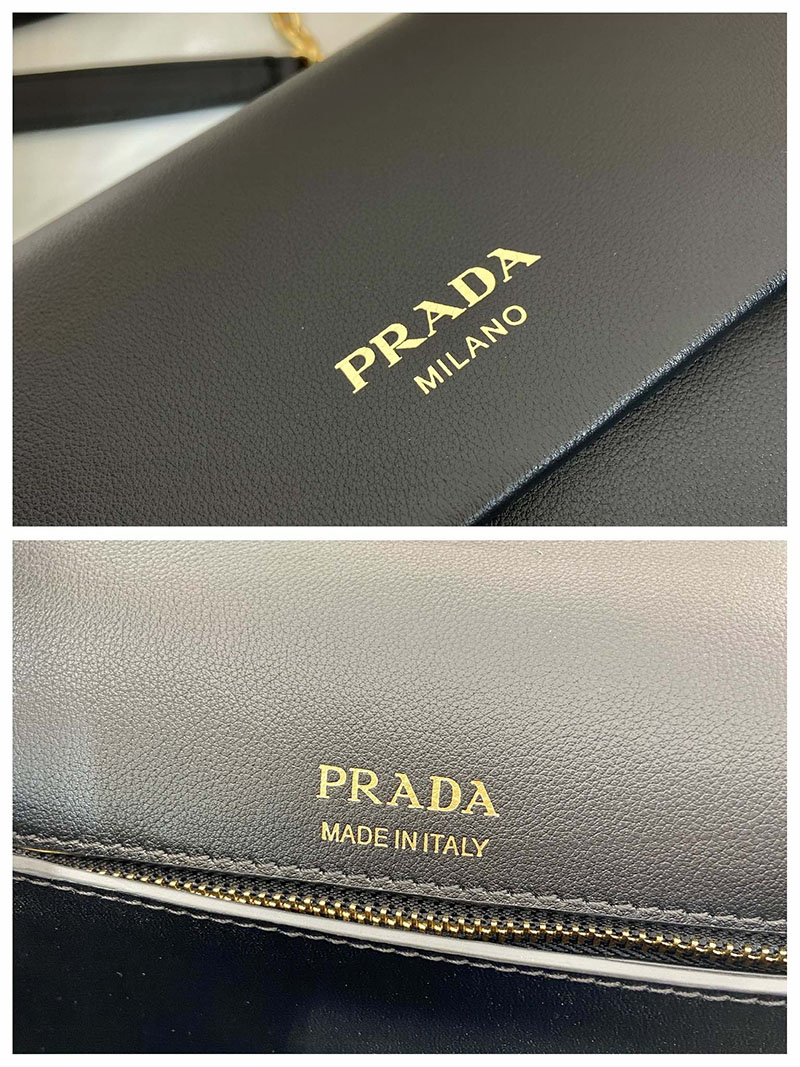 プラダ アウトレット PRADA Medium leather shoulder bag バッグ・カバン 1BD371_2CYS_F0002_V_OOO ブラック H品 プラダ ハンドバッグ アウトレット - 画像 (2)