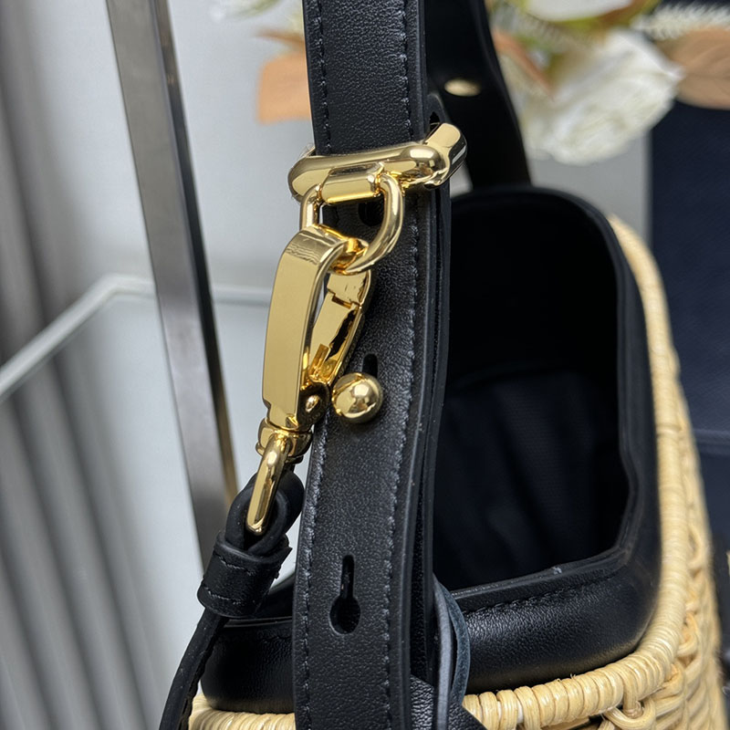 プラダ アウトレット PRADA アーケ ウィッカーxレザー バッグ 1BC202_2CYF_F0I55_V_OOO ナチュラル H品 プラダ リボンバッグ 新品 - 画像 (4)