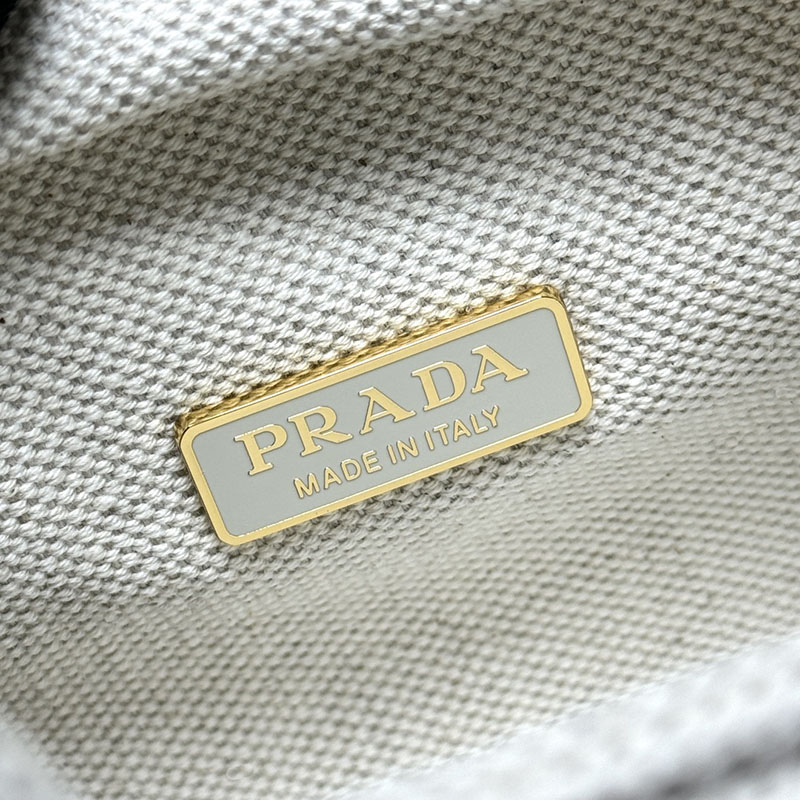 プラダ アウトレット PRADA ミニ ウィッカーxリネン混紡 トートバッグ 1BG469_2CYG_F0009_V_7VO ホワイト H品 プラダ トートバッグ 人気 - 画像 (3)