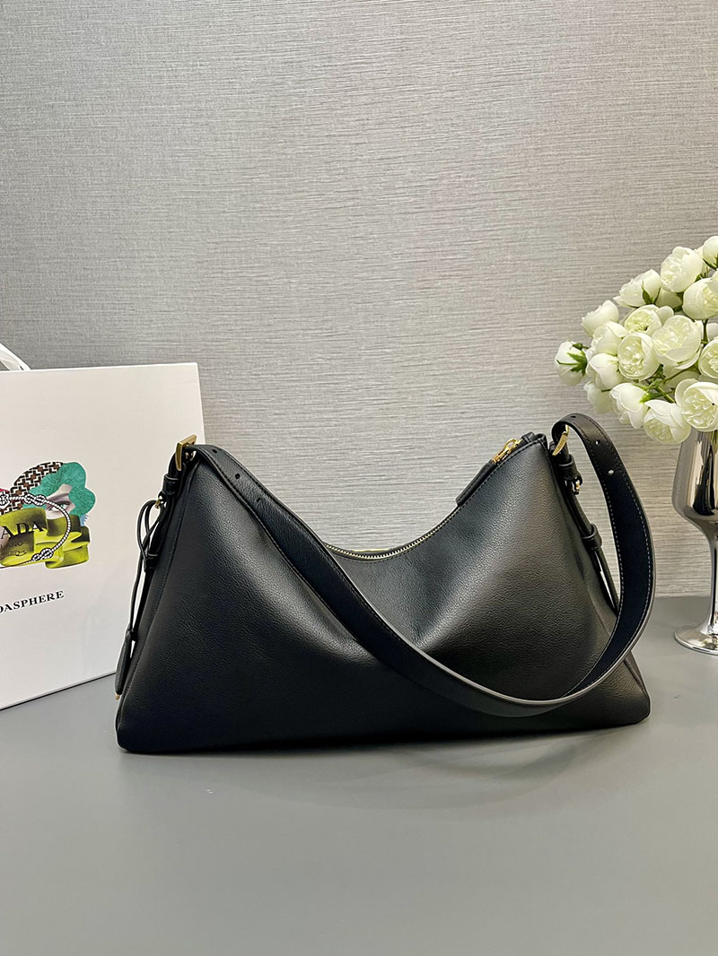 プラダ アウトレット PRADA エメ ラージ ソフトグレインレザー ショルダーバッグ 1BC228_2CYS_F0002_V_LVM ブラック H品 プラダ アウトレット バッグ 新作 - 画像 (9)