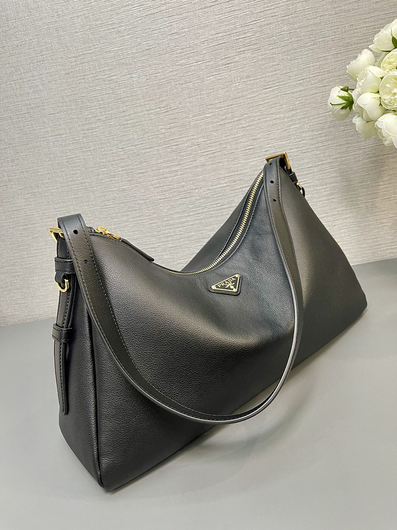 プラダ アウトレット PRADA エメ ラージ ソフトグレインレザー ショルダーバッグ 1BC228_2CYS_F0002_V_LVM ブラック H品 プラダ アウトレット バッグ 新作 - 画像 (8)