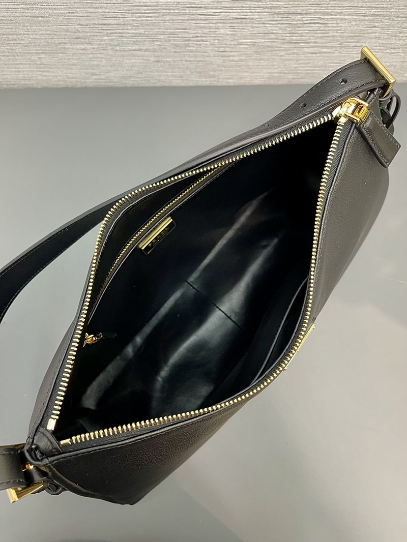 プラダ アウトレット PRADA エメ ラージ ソフトグレインレザー ショルダーバッグ 1BC228_2CYS_F0002_V_LVM ブラック H品 プラダ アウトレット バッグ 新作 - 画像 (3)