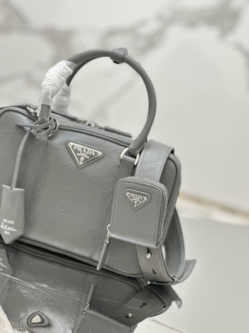プラダ アウトレット PRADA 新作ナッパアンティークトップハンドルバッグ 1BB092_UVL_F0480_V_T2O グレー H品 プラダ アウトレット バッグ 新作 - 画像 (8)