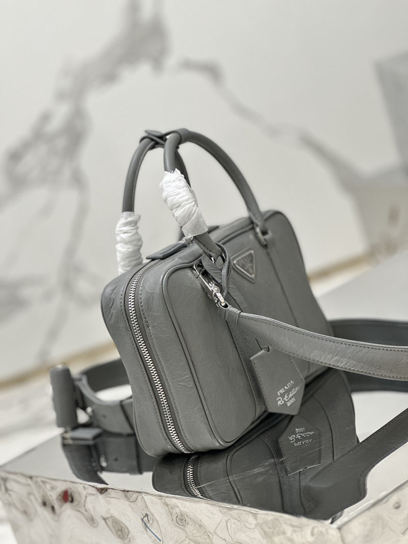 プラダ アウトレット PRADA 新作ナッパアンティークトップハンドルバッグ 1BB092_UVL_F0480_V_T2O グレー H品 プラダ アウトレット バッグ 新作 - 画像 (7)
