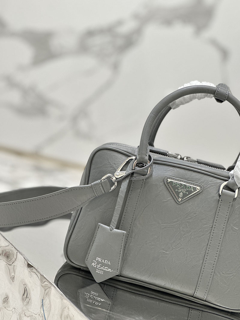 プラダ アウトレット PRADA 新作ナッパアンティークトップハンドルバッグ 1BB092_UVL_F0480_V_T2O グレー H品 プラダ アウトレット バッグ 新作 - 画像 (6)