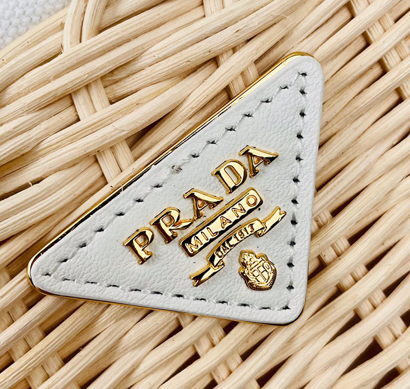 プラダ アウトレット PRADA ハンドバッグ ショルダーバッグ カナパ ウィッカー カゴバッグ 1BG835_2E28_F0I55 ベージュ H品 プラダ トート レディース 通勤 - 画像 (5)