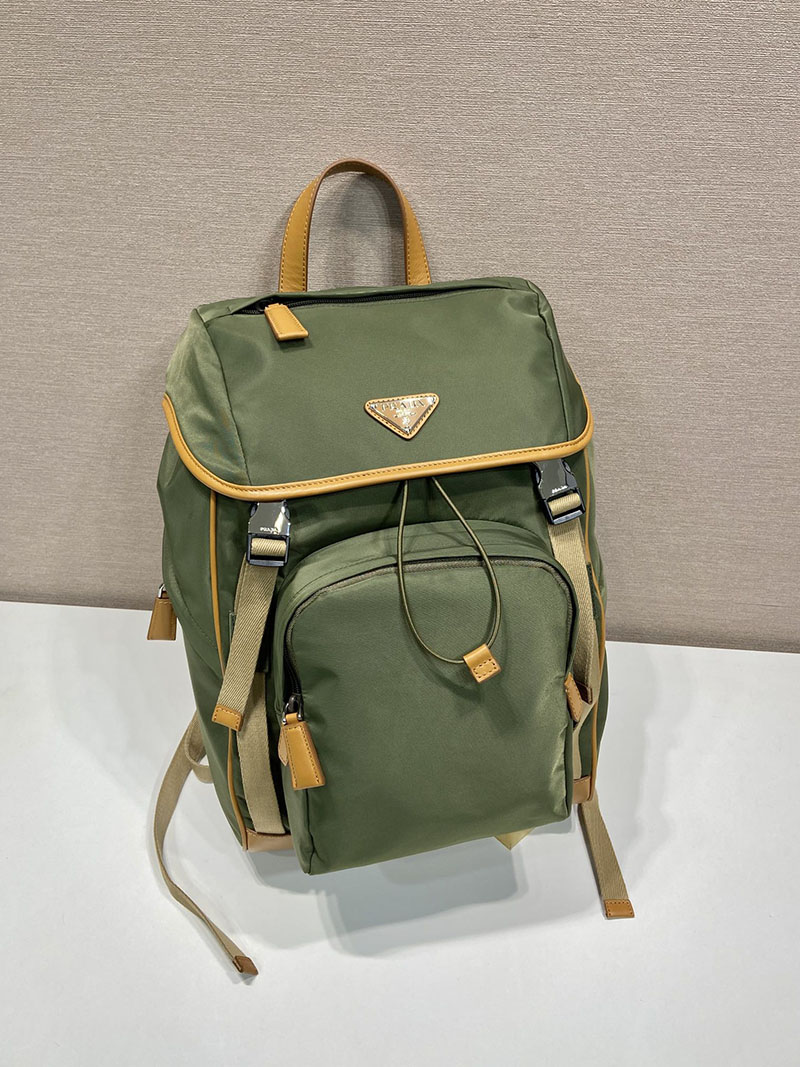 プラダ アウトレット PRADA Re-Nylon xサフィアーノレザー バックパック 2VH154_2DDJ_F0009 カーキ H品 プラダ バックパック ナイロン アウトレット 正規品 - 画像 (9)