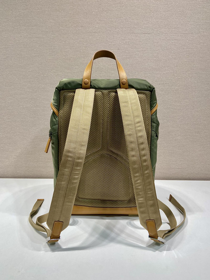 プラダ アウトレット PRADA Re-Nylon xサフィアーノレザー バックパック 2VH154_2DDJ_F0009 カーキ H品 プラダ バックパック ナイロン アウトレット 正規品 - 画像 (7)