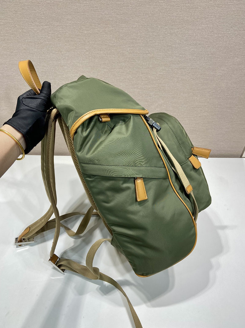 プラダ アウトレット PRADA Re-Nylon xサフィアーノレザー バックパック 2VH154_2DDJ_F0009 カーキ H品 プラダ バックパック ナイロン アウトレット 正規品 - 画像 (6)