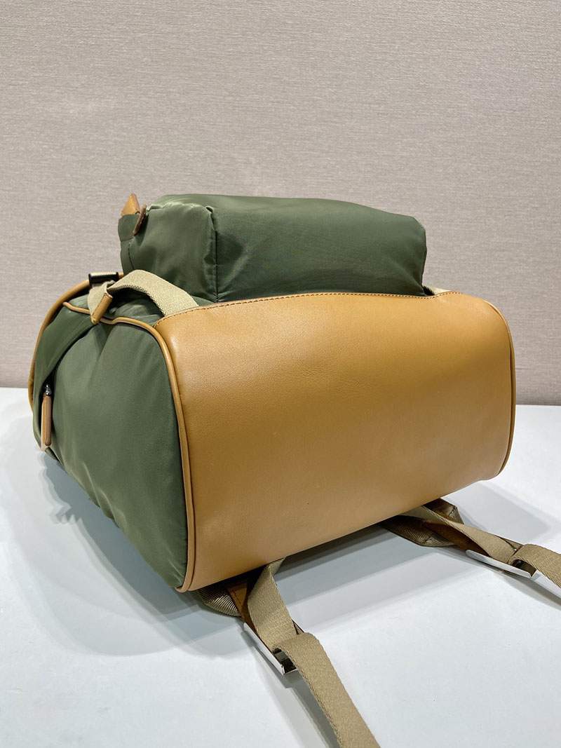 プラダ アウトレット PRADA Re-Nylon xサフィアーノレザー バックパック 2VH154_2DDJ_F0009 カーキ H品 プラダ バックパック ナイロン アウトレット 正規品 - 画像 (5)