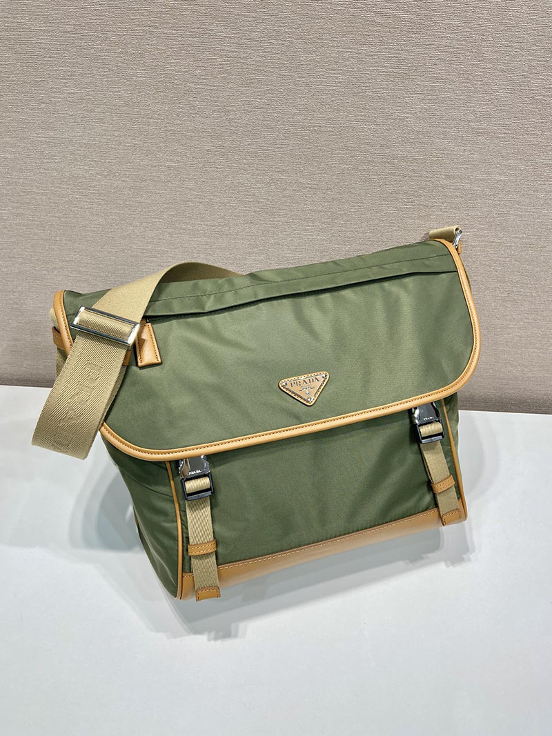 プラダ アウトレット PRADA ラージRe-Nylonレザーショルダーバッグ 2VD052_384_FO3UQ_V_OBF カーキ H品 プラダ ナイロンバッグ 人気 - 画像 (9)
