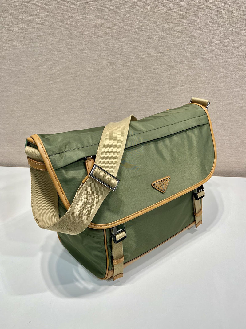 プラダ アウトレット PRADA ラージRe-Nylonレザーショルダーバッグ 2VD052_384_FO3UQ_V_OBF カーキ H品 プラダ ナイロンバッグ 人気 - 画像 (8)