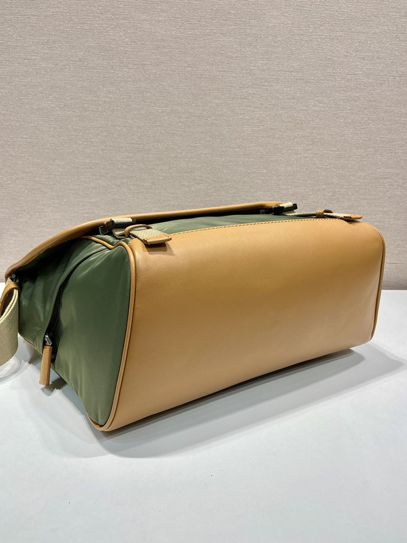 プラダ アウトレット PRADA ラージRe-Nylonレザーショルダーバッグ 2VD052_384_FO3UQ_V_OBF カーキ H品 プラダ ナイロンバッグ 人気 - 画像 (5)