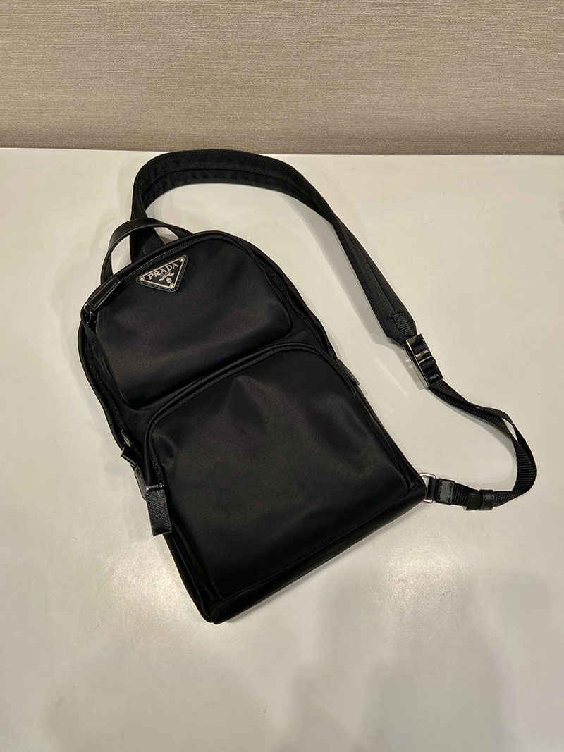 プラダ アウトレット PRADA Re-Nylon xサフィアーノレザー バックパック 2VZ105_2DMG_F0002_V_OOO ブラック H品 プラダ ナイロンリュック アウトレット - 画像 (9)