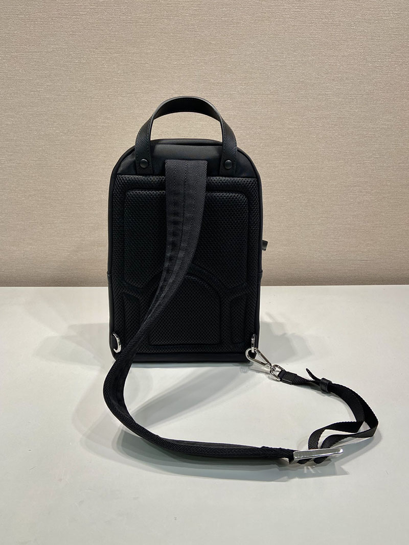 プラダ アウトレット PRADA Re-Nylon xサフィアーノレザー バックパック 2VZ105_2DMG_F0002_V_OOO ブラック H品 プラダ ナイロンリュック アウトレット - 画像 (7)