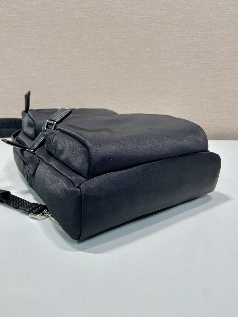 プラダ アウトレット PRADA Re-Nylon xサフィアーノレザー バックパック 2VZ105_2DMG_F0002_V_OOO ブラック H品 プラダ ナイロンリュック アウトレット - 画像 (5)