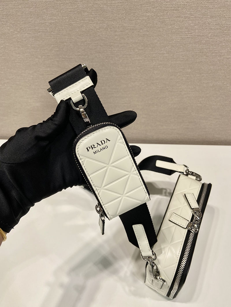 プラダ アウトレット PRADA ブリックレザー ショルダーバッグ 2VH070_ZO6_F0009_V_ZMT ホワイト H品 プラダ バックパック メンズ 通勤用 - 画像 (5)