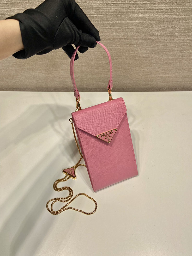 プラダ アウトレット PRADA サフィアーノレザー ミニバッグ チェーンストラップ 1BP050_NZV_F0442_V_5TO ピンク H品 プラダ スマホショルダー レザー - 画像 (9)
