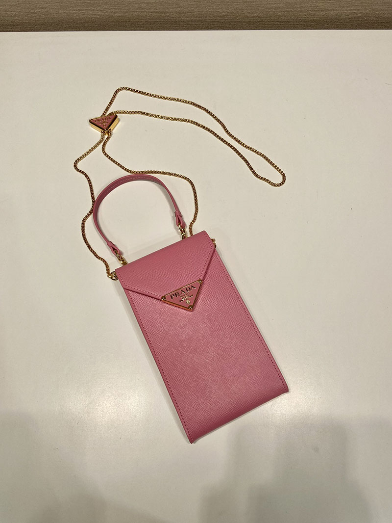 プラダ アウトレット PRADA サフィアーノレザー ミニバッグ チェーンストラップ 1BP050_NZV_F0442_V_5TO ピンク H品 プラダ スマホショルダー レザー - 画像 (8)