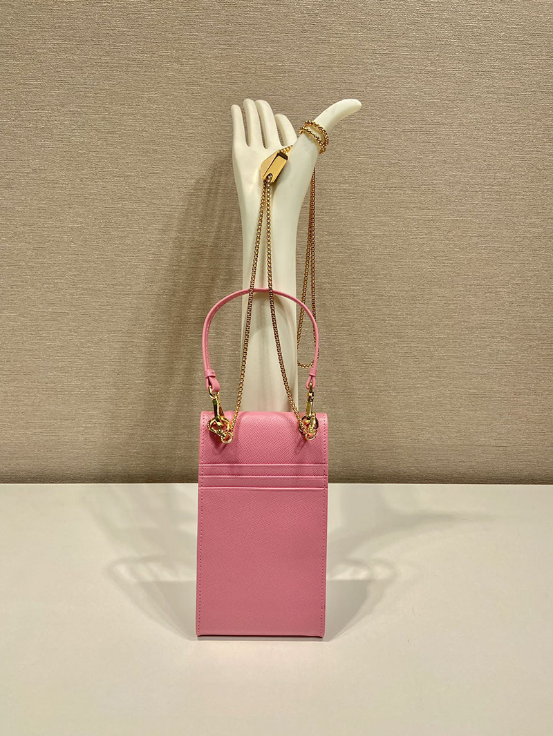 プラダ アウトレット PRADA サフィアーノレザー ミニバッグ チェーンストラップ 1BP050_NZV_F0442_V_5TO ピンク H品 プラダ スマホショルダー レザー - 画像 (7)