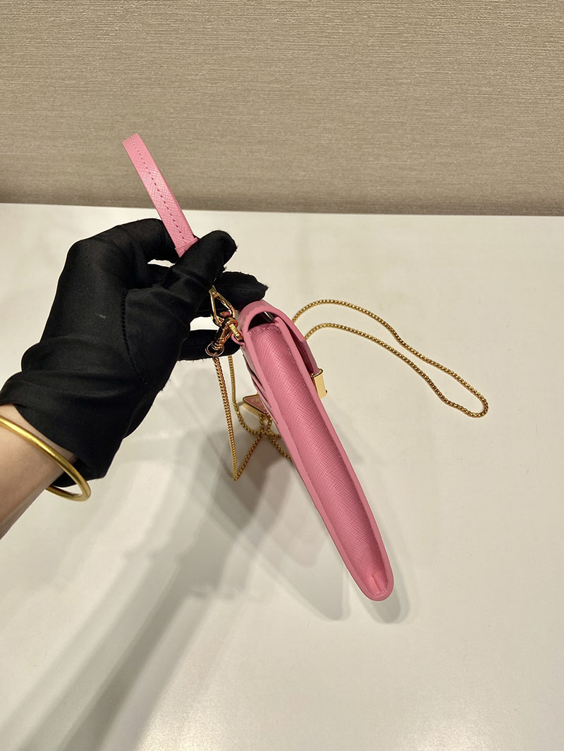 プラダ アウトレット PRADA サフィアーノレザー ミニバッグ チェーンストラップ 1BP050_NZV_F0442_V_5TO ピンク H品 プラダ スマホショルダー レザー - 画像 (6)
