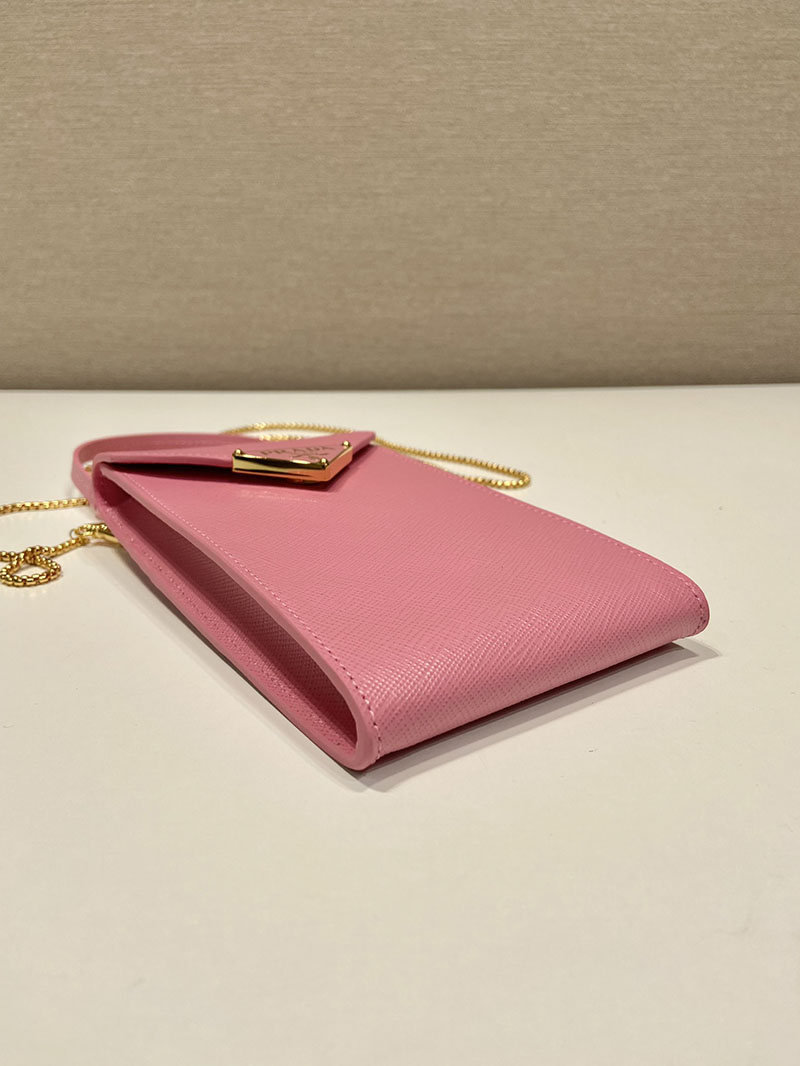 プラダ アウトレット PRADA サフィアーノレザー ミニバッグ チェーンストラップ 1BP050_NZV_F0442_V_5TO ピンク H品 プラダ スマホショルダー レザー - 画像 (5)