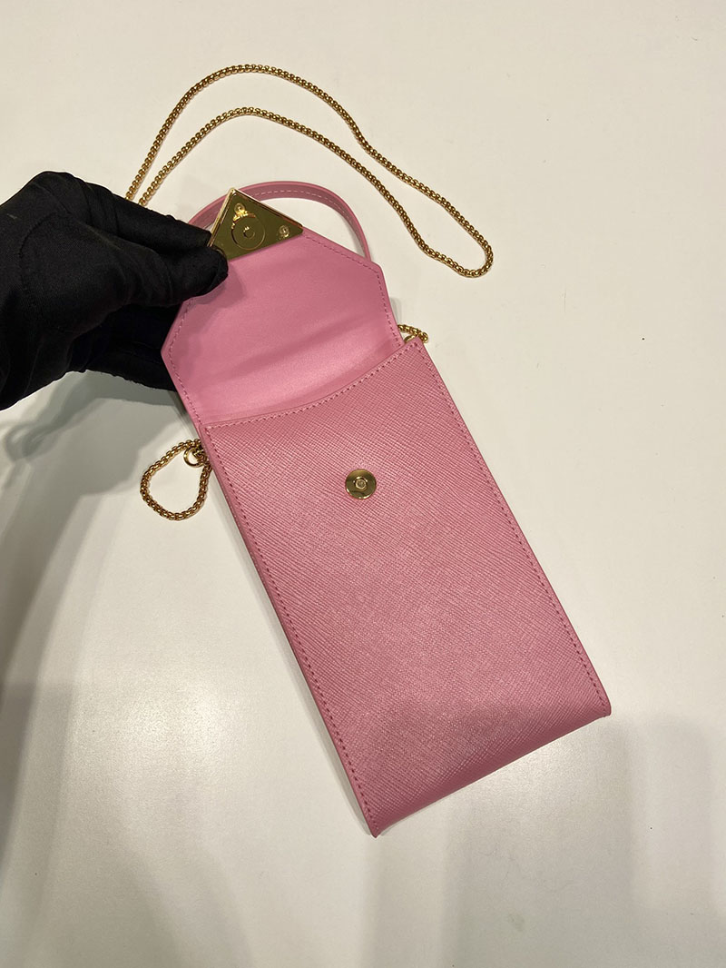 プラダ アウトレット PRADA サフィアーノレザー ミニバッグ チェーンストラップ 1BP050_NZV_F0442_V_5TO ピンク H品 プラダ スマホショルダー レザー - 画像 (4)