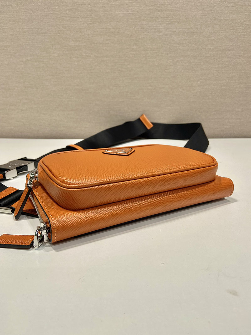 プラダ アウトレット PRADA サフィアーノレザー ベルトバッグ 2VH156_9Z2_F0049_V_OOO オレンジ H品 プラダ ミニショルダー 通勤用 - 画像 (7)