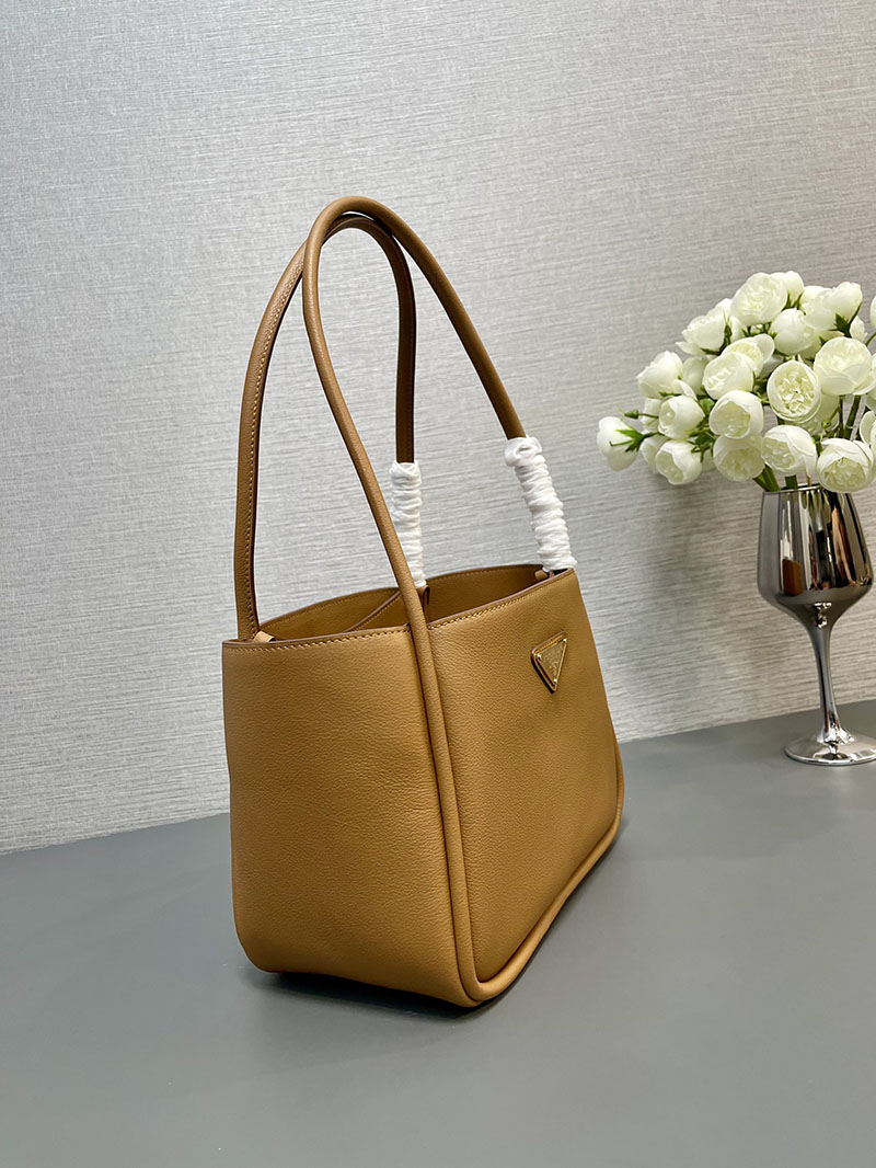 プラダ アウトレット PRADA トライアングルロゴ ソフトグレインレザー ミニ トートバッグ 1BG539_2CYS_F03OE_V_OVO キャメル H品 プラダ トート レディース 通勤 - 画像 (7)
