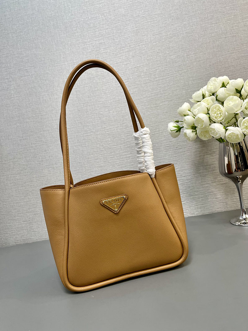 プラダ アウトレット PRADA トライアングルロゴ ソフトグレインレザー ミニ トートバッグ 1BG539_2CYS_F03OE_V_OVO キャメル H品 プラダ トート レディース 通勤 - 画像 (6)