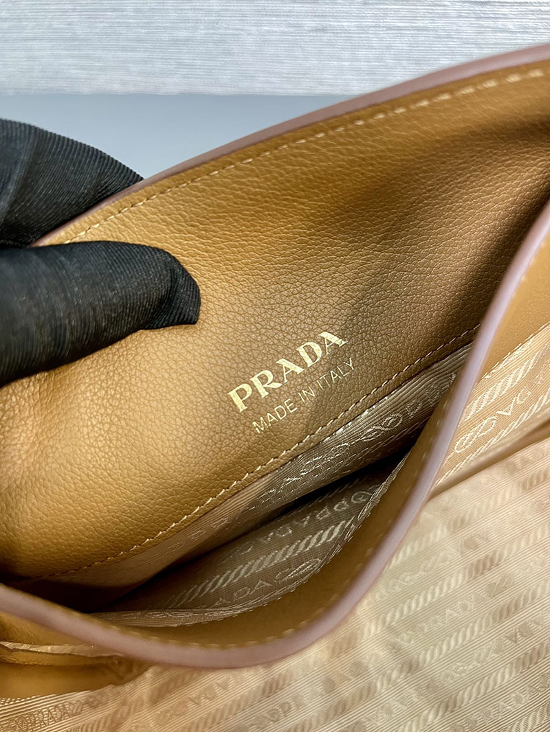 プラダ アウトレット PRADA トライアングルロゴ ソフトグレインレザー ミニ トートバッグ 1BG539_2CYS_F03OE_V_OVO キャメル H品 プラダ トート レディース 通勤 - 画像 (2)