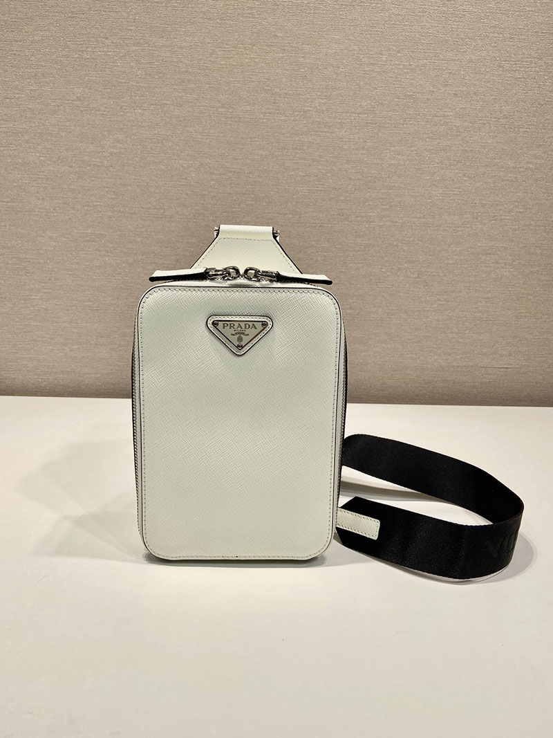 プラダ アウトレット PRADA ブリック サフィアーノレザー バッグ 2VZ106_9Z2_F0009_V_OOO ホワイト H品 プラダ バムバッグ メンズ 仕事用 - 画像 (9)