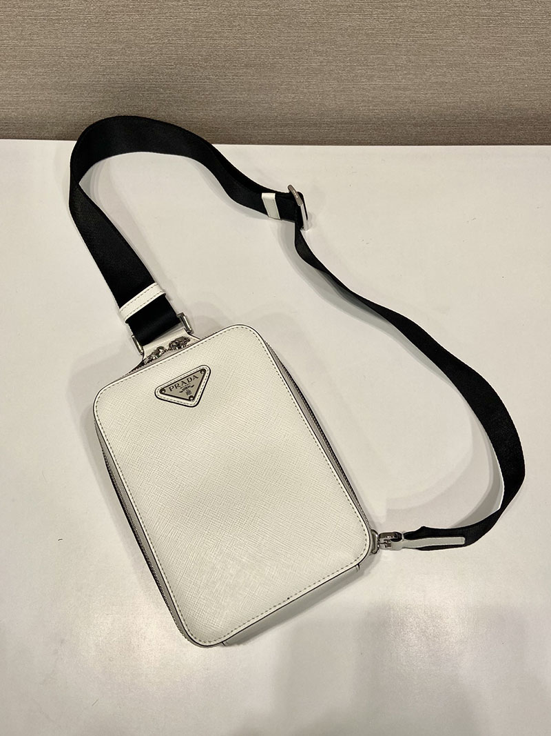 プラダ アウトレット PRADA ブリック サフィアーノレザー バッグ 2VZ106_9Z2_F0009_V_OOO ホワイト H品 プラダ バムバッグ メンズ 仕事用 - 画像 (8)