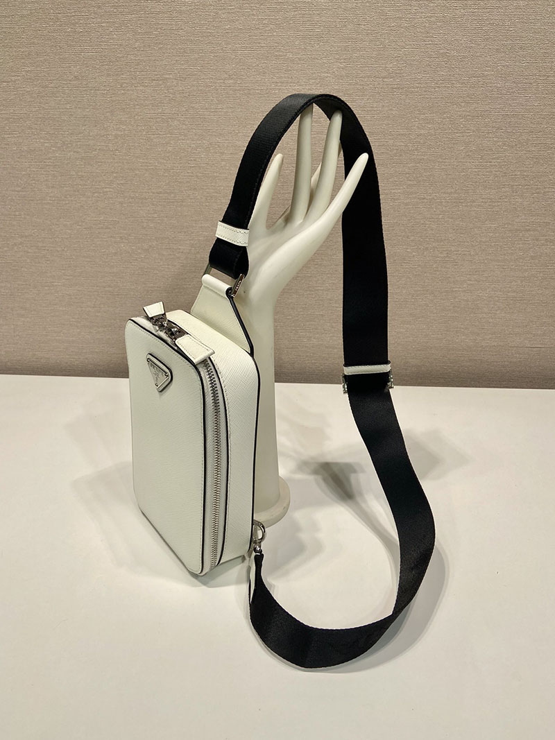 プラダ アウトレット PRADA ブリック サフィアーノレザー バッグ 2VZ106_9Z2_F0009_V_OOO ホワイト H品 プラダ バムバッグ メンズ 仕事用 - 画像 (7)
