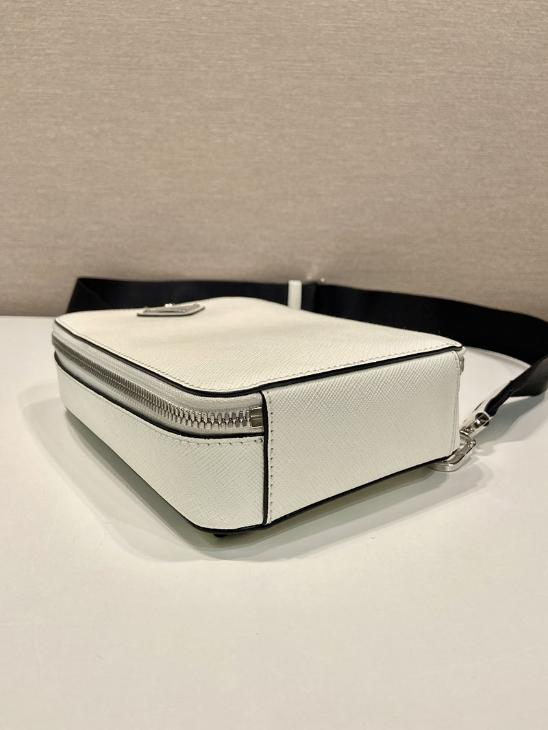 プラダ アウトレット PRADA ブリック サフィアーノレザー バッグ 2VZ106_9Z2_F0009_V_OOO ホワイト H品 プラダ バムバッグ メンズ 仕事用 - 画像 (5)