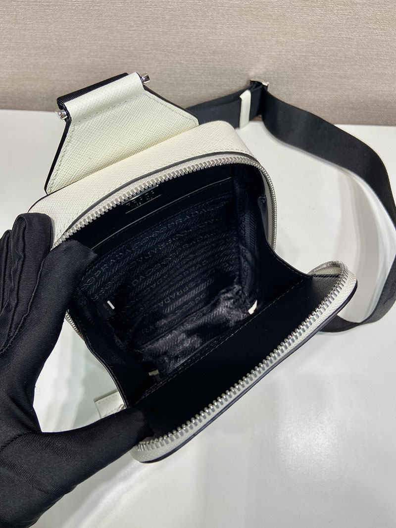 プラダ アウトレット PRADA ブリック サフィアーノレザー バッグ 2VZ106_9Z2_F0009_V_OOO ホワイト H品 プラダ バムバッグ メンズ 仕事用 - 画像 (4)