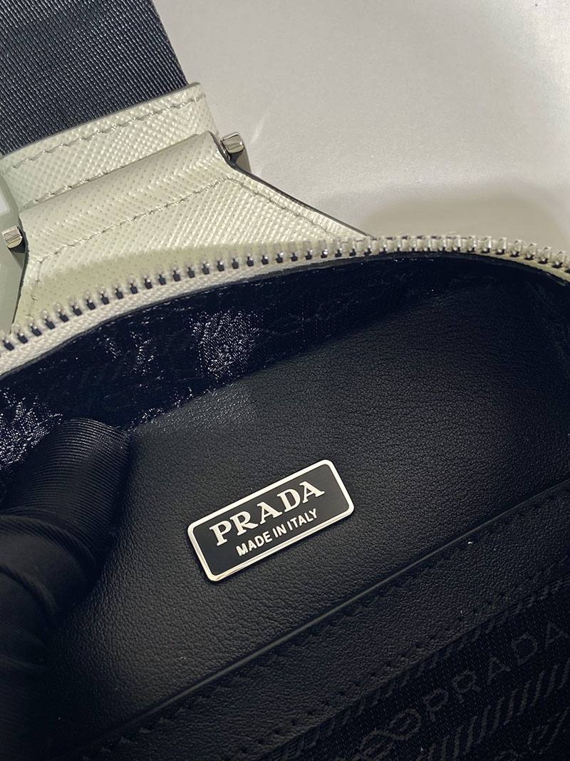 プラダ アウトレット PRADA ブリック サフィアーノレザー バッグ 2VZ106_9Z2_F0009_V_OOO ホワイト H品 プラダ バムバッグ メンズ 仕事用 - 画像 (2)