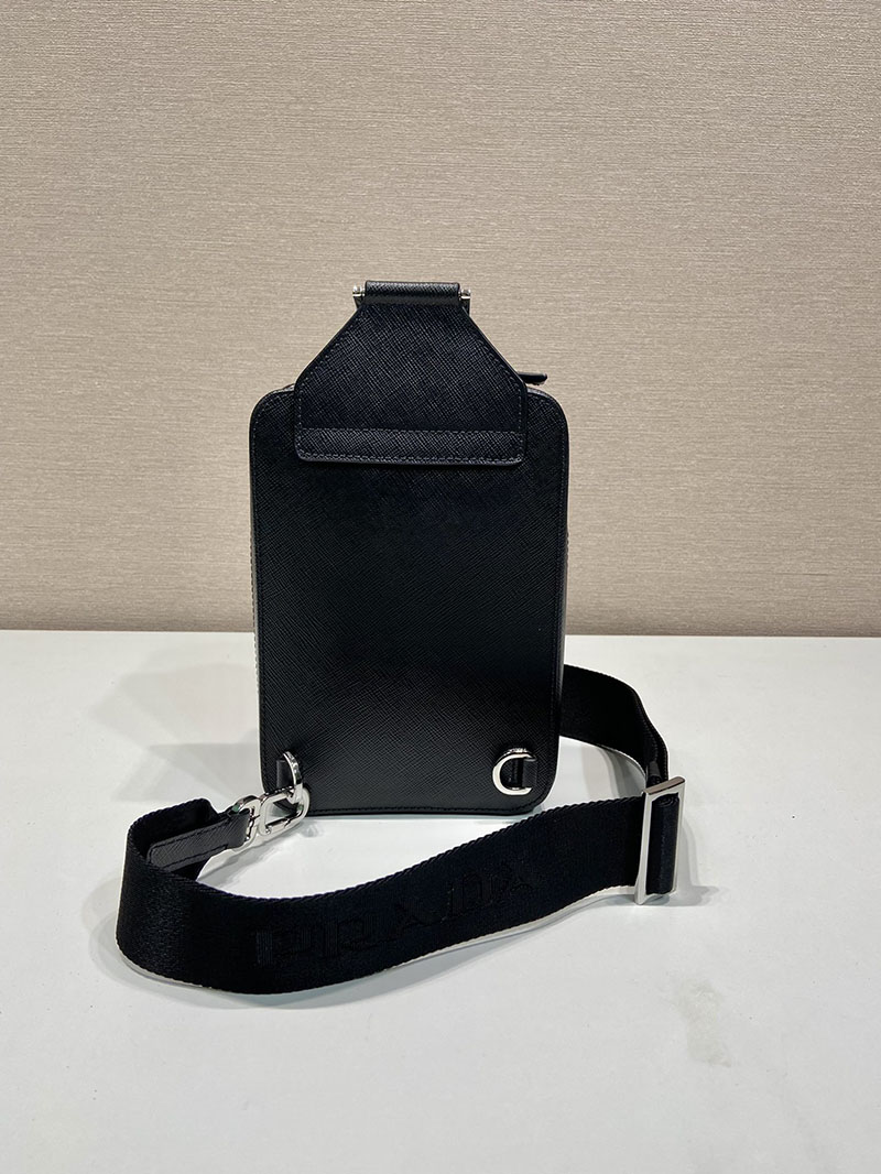 プラダ アウトレット PRADA ブリック サフィアーノレザー バッグ 2VZ106_9Z2_F0002_V_OOO ブラック H品 プラダ バムバッグ メンズ 仕事用 - 画像 (6)
