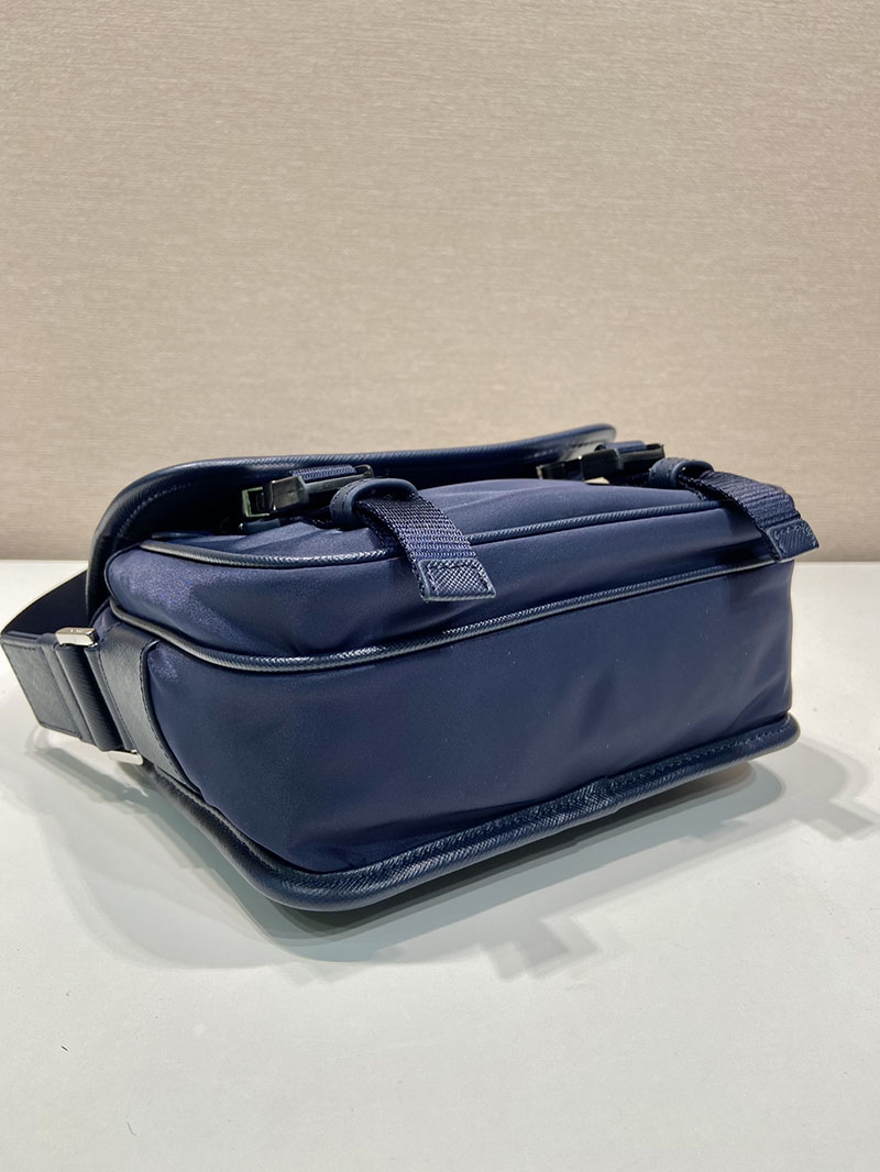 プラダ アウトレット PRADA Re-Nylon xサフィアーノレザー ショルダーバッグ 2VD034_2DMH_F0216_V_XOP ネイビー H品 プラダ バッグ メンズ ナイロン 通勤 - 画像 (6)