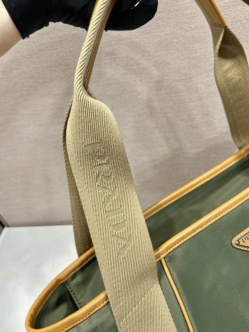 プラダ アウトレット PRADA Re-Nylon xレザー トートバッグ 2VG119_2CX2_F03UQ_V_OOO カーキ H品 プラダ トートバッグ ナイロン メンズ - 画像 (6)