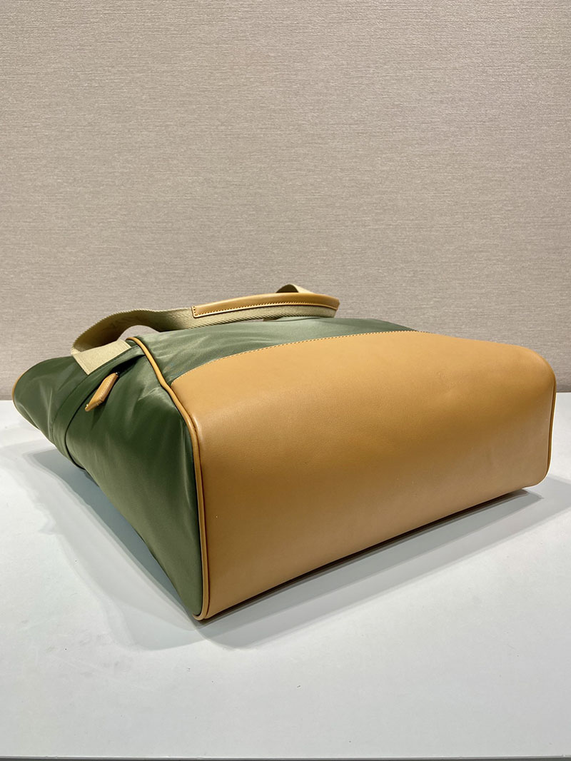 プラダ アウトレット PRADA Re-Nylon xレザー トートバッグ 2VG119_2CX2_F03UQ_V_OOO カーキ H品 プラダ トートバッグ ナイロン メンズ - 画像 (5)