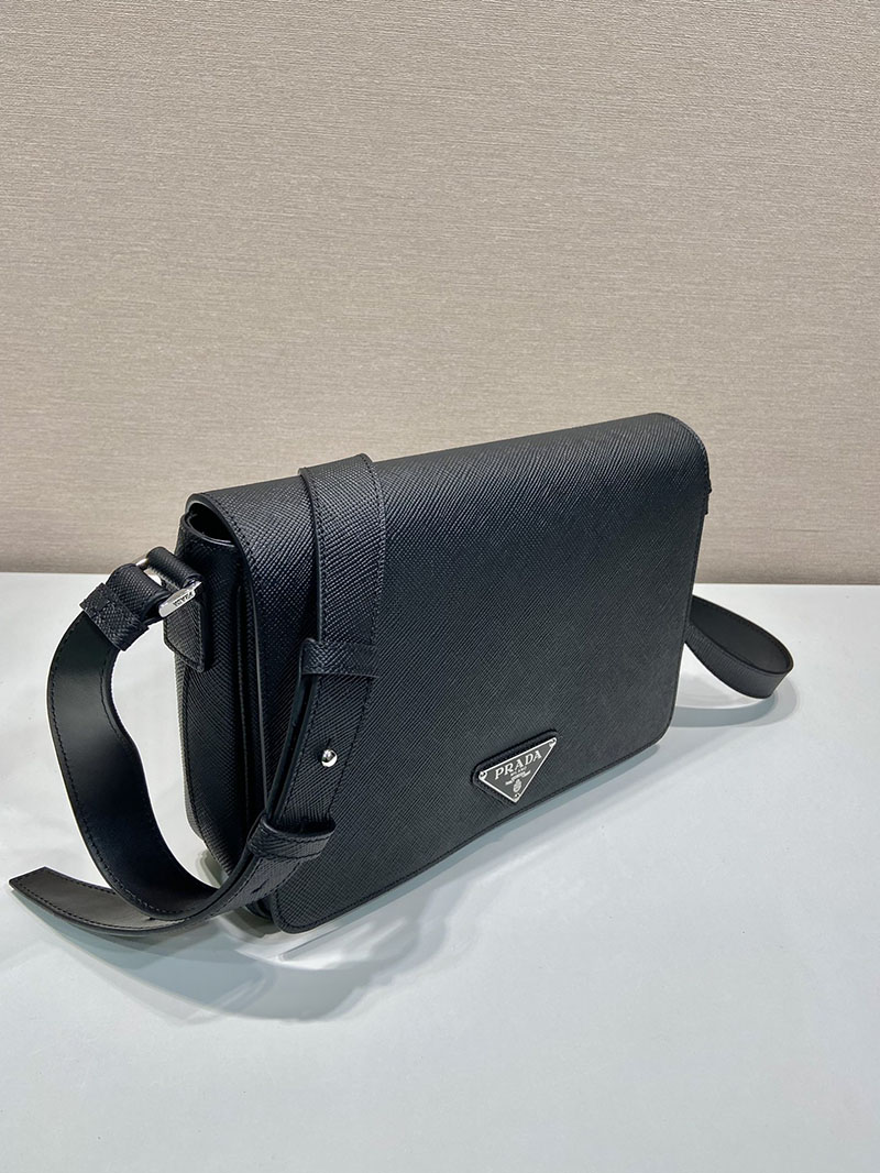 プラダ アウトレット PRADA サフィアーノレザー ショルダーバッグ 2VD059_9Z2_F0002_V_OOO ブラック H品 プラダ メッセンジャーバッグ メンズ - 画像 (9)